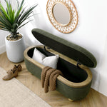 Walker Edison | Upholstered Storage Ottoman Bench Thumbnail