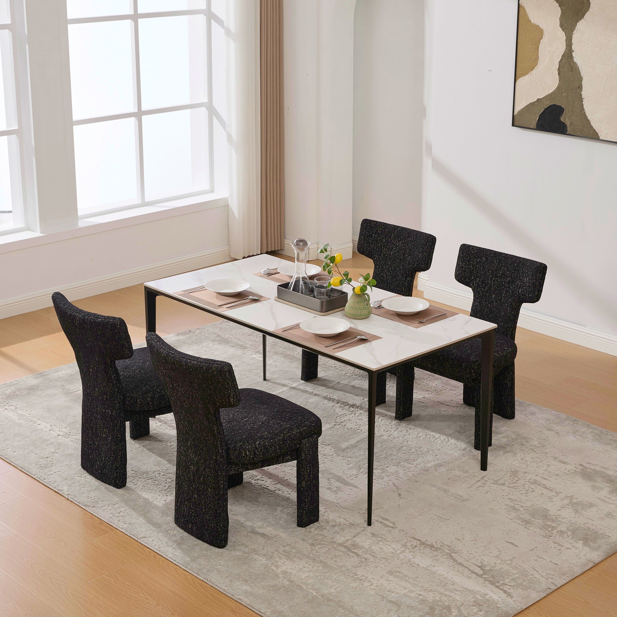 Walker Edison Upholstered Chenille Dining Chair - Thumbnail 3