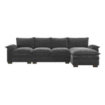 Walker Edison | Chenille Pillow Top Cloud L-shape Sectional Sofa with Chaise Lounge Thumbnail