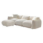 Walker Edison | Minimalist Sherpa 3-Seater Modular Cloud Couch with Ottoman Thumbnail