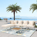 Walker Edison | Outdoor 8-Piece Sectional Sofa Set Thumbnail