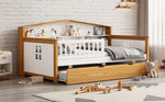 Walker Edison | Twin Size House Shape Daybed with Trundle and Bookcase Headboard Thumbnail