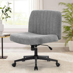 Walker Edison | Grey Linen Criss Cross Leg Office Desk Chair Thumbnail