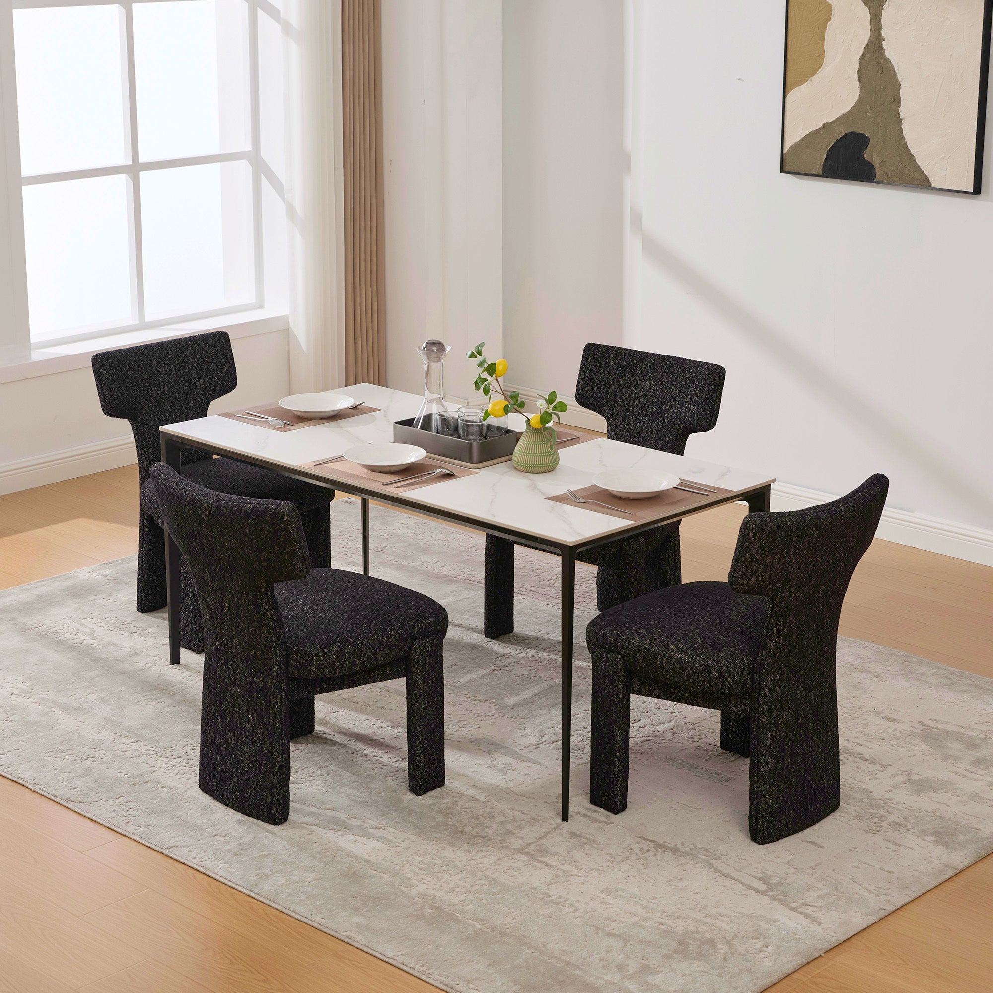 Walker Edison Upholstered Chenille Dining Chair - Thumbnail 4