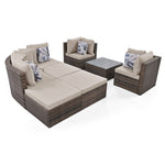 Walker Edison | Wicker 8-piece Outdoor Lounger Sofa Set Thumbnail