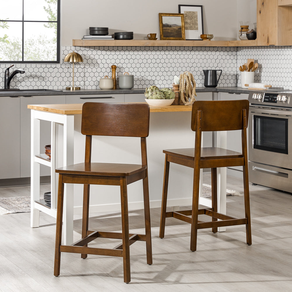 Kitchen Rustic Chic Bar Stools Minimalist Solid Wood Counter Stool