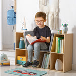 Walker Edison | Modern 6 Cubby Natural Wood Reading Nook Bench Thumbnail