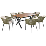 Walker Edison | All-Weather Outdoor 7 Pieces Patio Dining Set Thumbnail