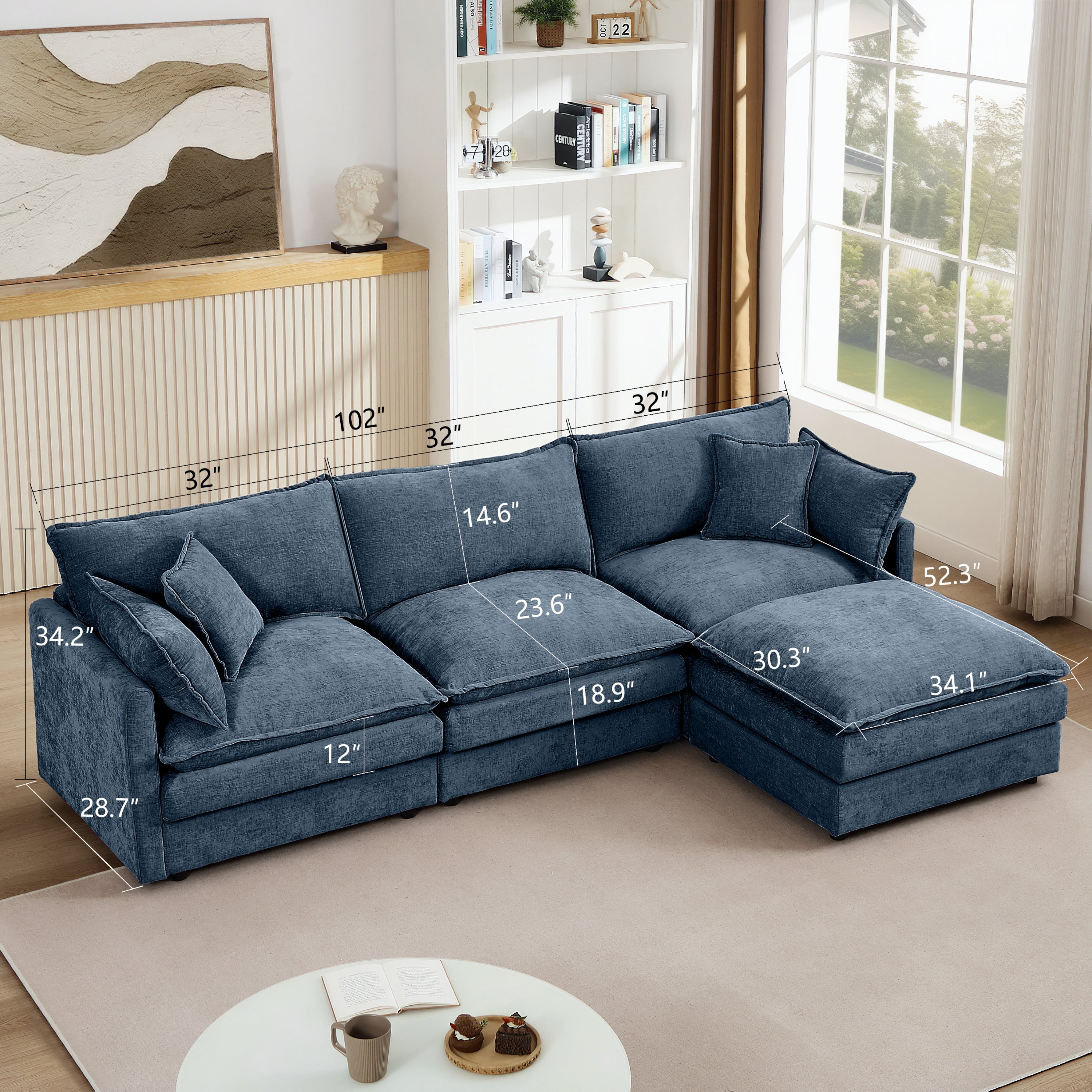絵画 The New Couch! Comfy Cloud Couch Modular Chenille Sectional Sofa – Walker Edison