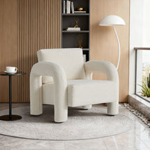 Modern Velvet Upholstered Accent Chair with Curved Arms