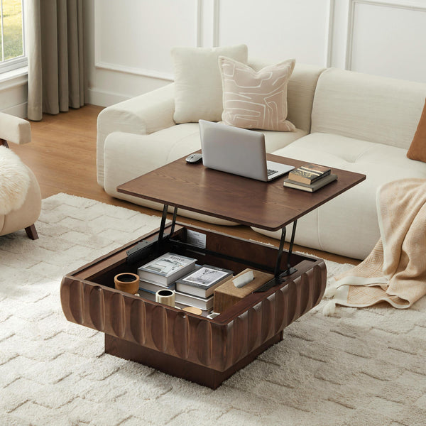 Modern Wood Square Lift-Top Storage Coffee Table – Walker Edison