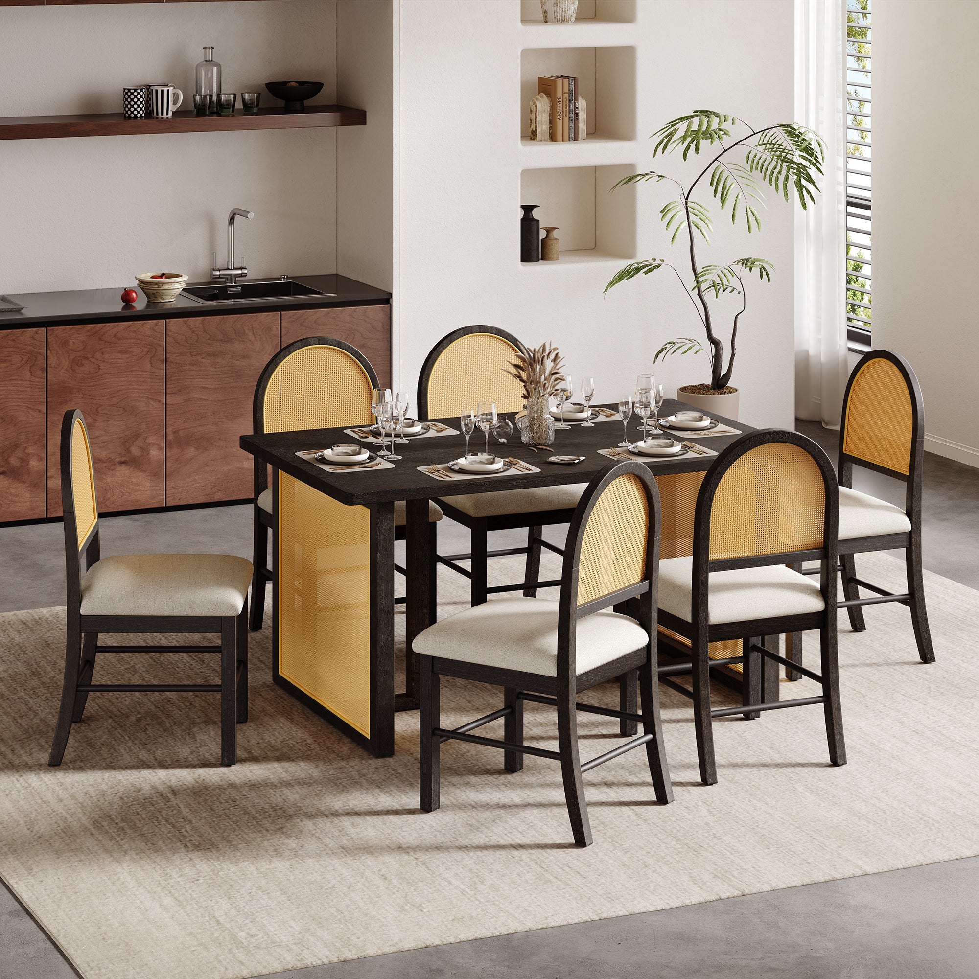 Walker Edison Dining Table Set - Thumbnail 3