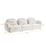 Walker Edison | Modern Teddy Cloud Three Seater Couch Thumbnail