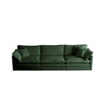 Walker Edison | Chenille Modular Cloud Couch with L-Shaped Sectional and Ottoman Thumbnail