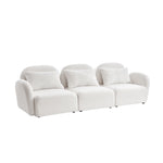 Walker Edison | Modern Teddy Cloud Three Seater Couch Thumbnail