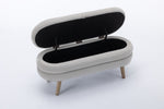 Walker Edison | Grey Velvet Storage Bench Thumbnail