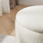 Walker Edison | Chenille 2-Piece Set Round Storage Ottomans Thumbnail