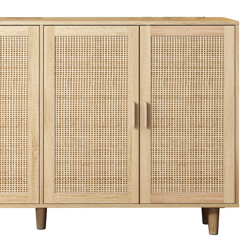 Walker Edison | Modern 4-Door Rattan Storage Sideboard TV Stand