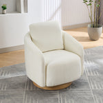 Walker Edison | Chenille Swivel Accent Barrel Chair Thumbnail