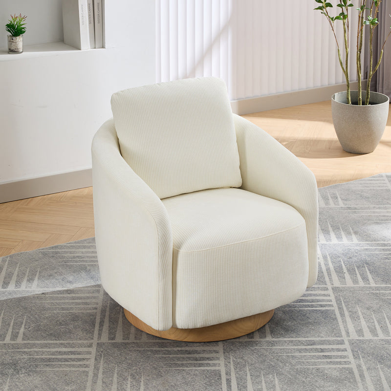 Walker Edison | Chenille Swivel Accent Barrel Chair