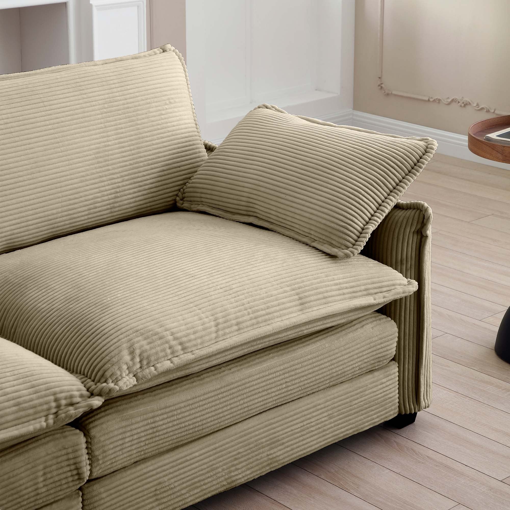 Walker Edison Corduroy Cloud Couch - Thumbnail 4