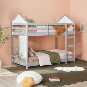 Skyler Contemporary Wood Twin over Twin Bunk Bed