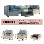 Walker Edison | Khaki Wicker 12pc Outdoor Sofa Set Thumbnail