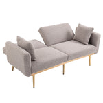 Walker Edison | Velvet Convertible Loveseat Sofa Thumbnail