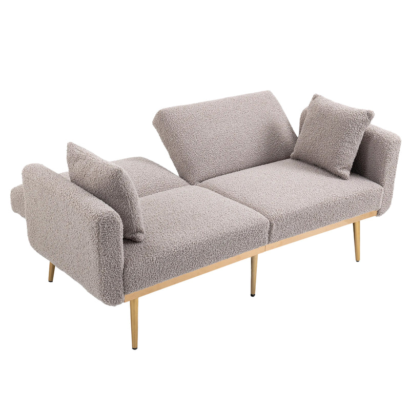 Walker Edison | Velvet Convertible Loveseat Sofa