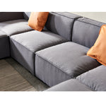 Walker Edison | U-Shape Sectional Linen Modular Couch Thumbnail