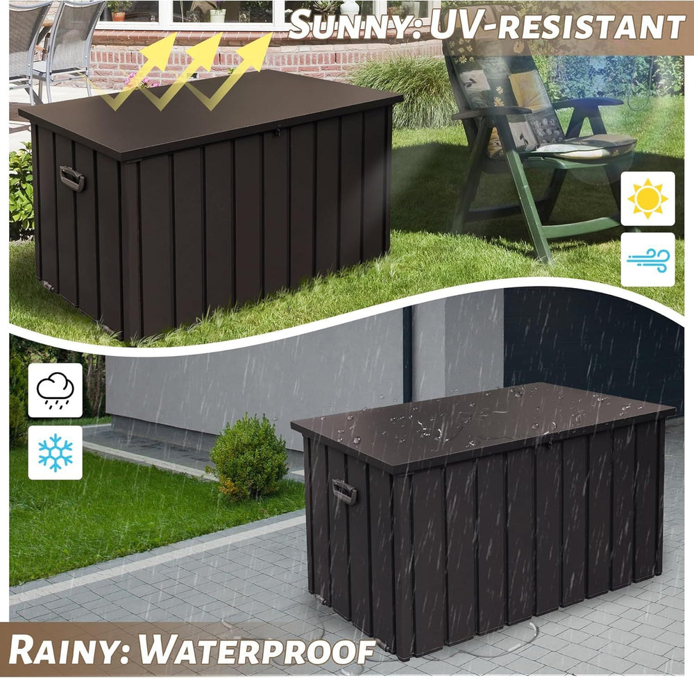 190 Gallon Metal Outdoor Deck Storage Box