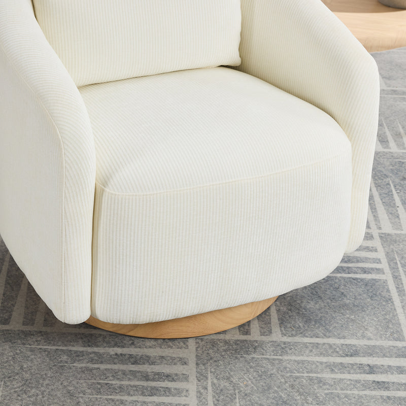 Walker Edison | Chenille Swivel Accent Barrel Chair