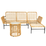 Walker Edison | Wicker 3 Pieces Outdoor Sectional Chat Set Thumbnail