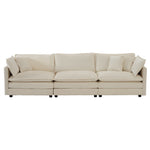 Walker Edison | Chenille Modular Cloud U-Shaped Sectional Sofa with Two Ottomans Thumbnail