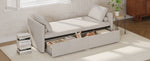 Walker Edison | Modern Chaise Lounger Storage Bench Thumbnail