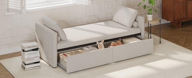 Walker Edison | Modern Chaise Lounger Storage Bench