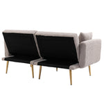 Walker Edison | Velvet Convertible Loveseat Sofa Thumbnail