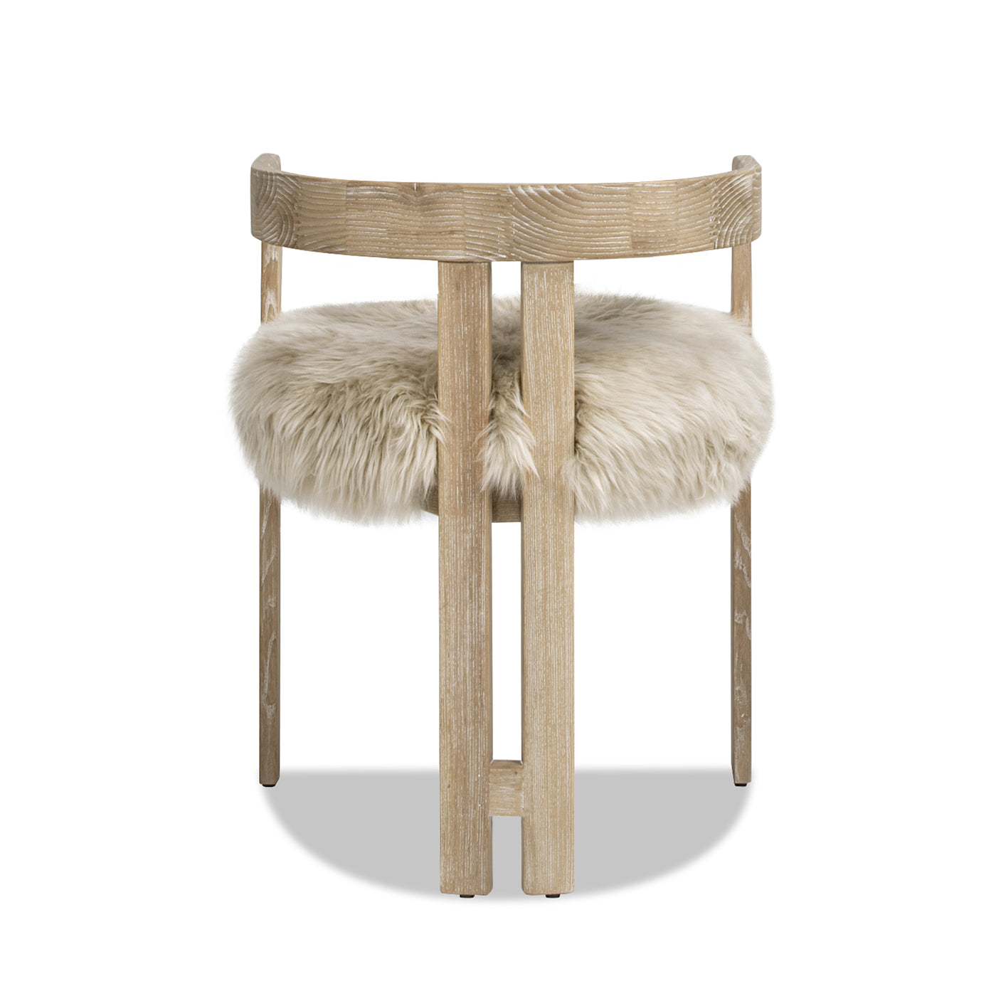 Millwick Low Back Genuine Fur Dining Chair - Thumbnail 3