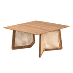 Walker Edison | Rattan Teak Coffee Table Thumbnail