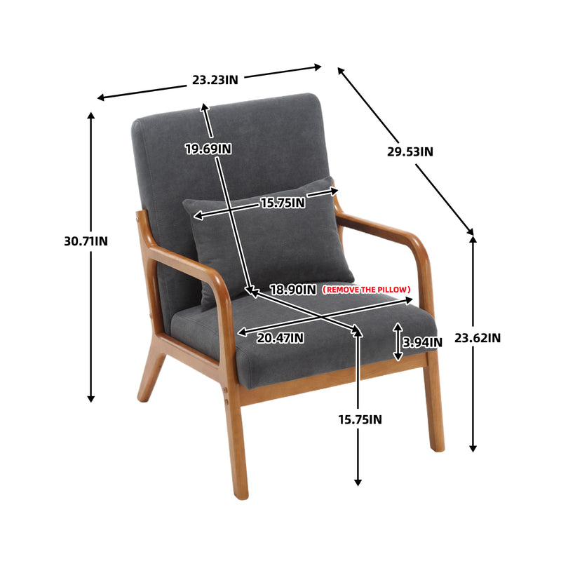 Walker Edison | Modern Accent Chair with One Pillow