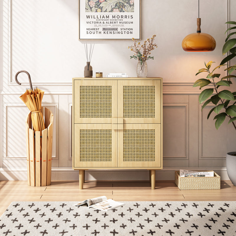 Walker Edison | Rattan Mesh Entryway Storage Accent Cabinet