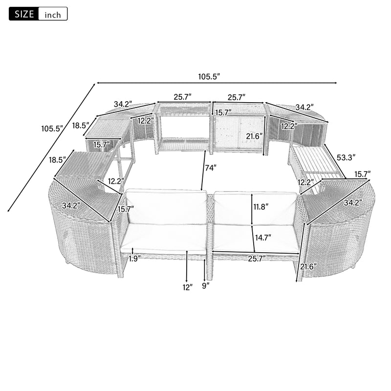 Walker Edison | Outdoor Wicker Spa Surround Frame