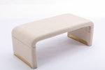 Walker Edison | Boucle Ottoman Footstool Bench Thumbnail