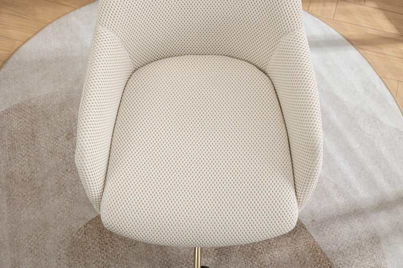 Walker Edison | Mesh Fabric Home Office 360°Swivel Chair with Gold Metal Base