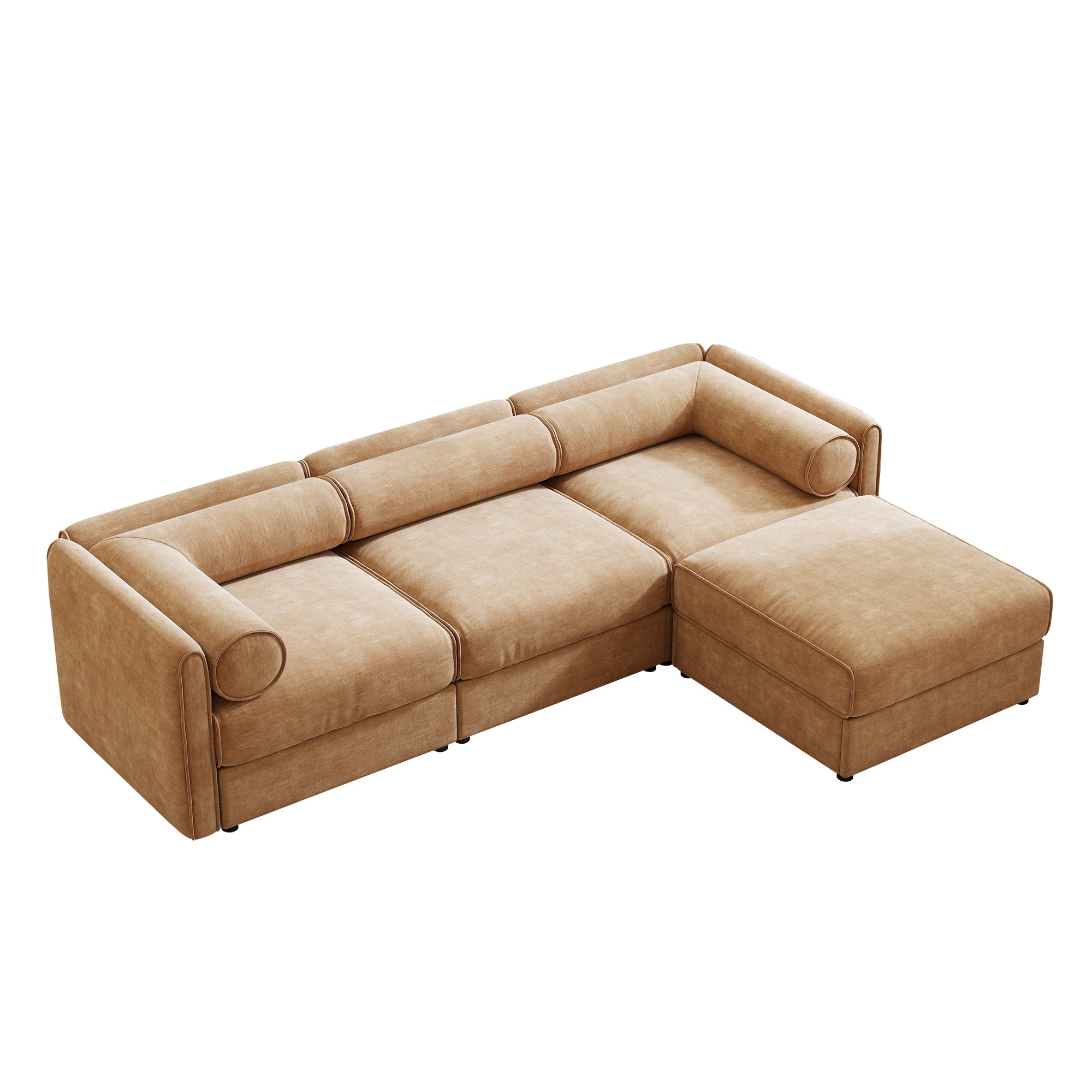Walker Edison Sofa with Ottoman - Thumbnail 2