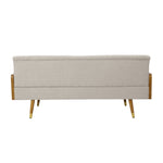 Walker Edison | Linen Aidan Sofa with Wood Accents Thumbnail