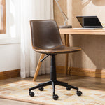 Walker Edison | Cesena Faux Leather 360 Swivel Air Lift Office Chair, Antique Brown Thumbnail