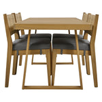 Walker Edison | Outdoor Acacia Wood Dining Table and Chair Set Thumbnail