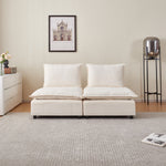 Walker Edison | Modern Cloud Modular Armless Accent Chair Ottoman Thumbnail