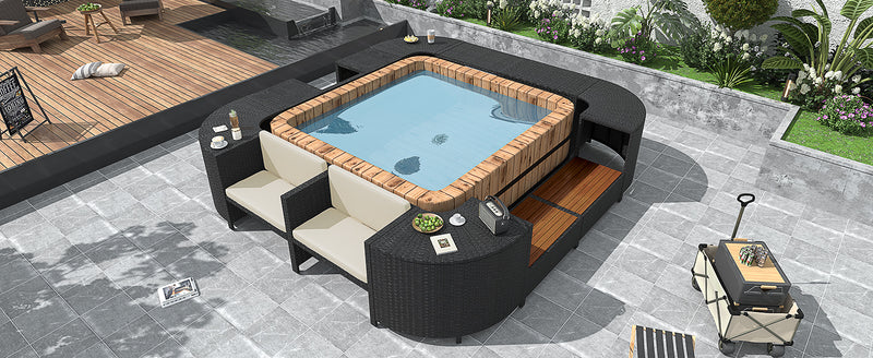 Walker Edison | Outdoor Wicker Spa Surround Frame